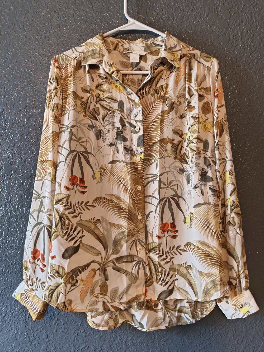 H&M Cream Botanical Blouse